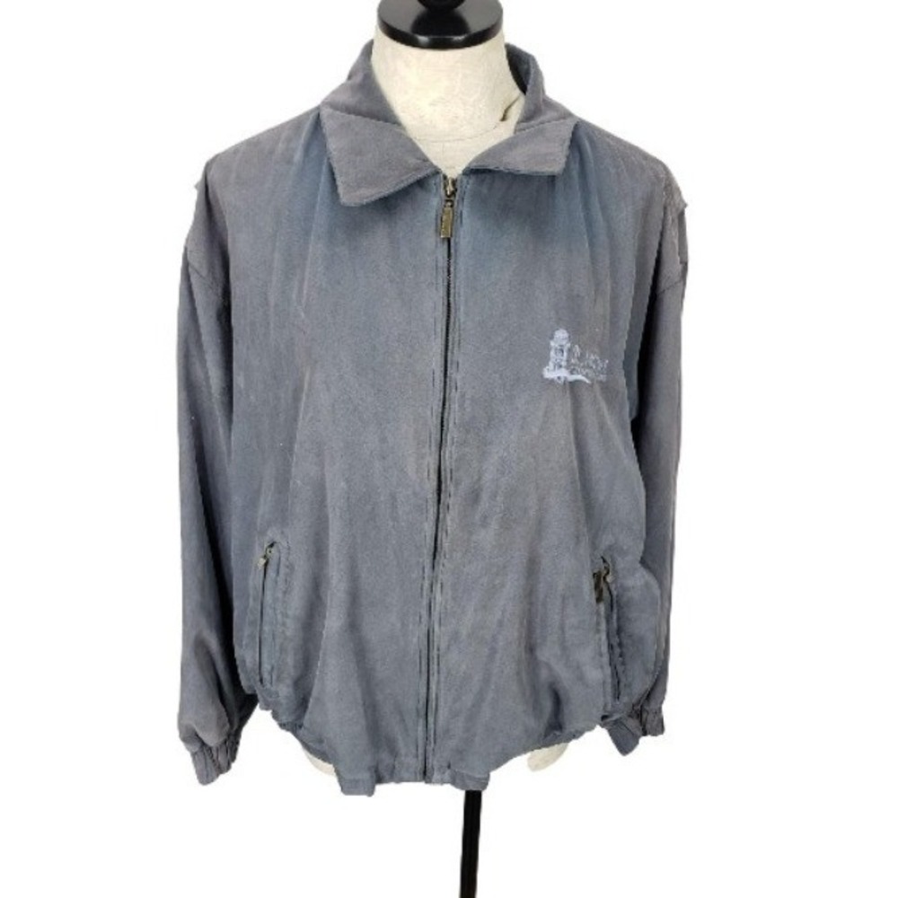 Weatherproof Mens Gray Microfiber St Andrews Country Club Golf Jacket Large